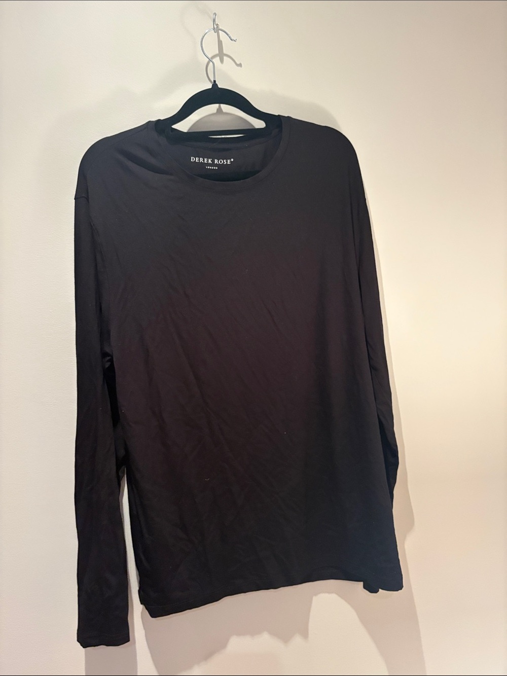 Derek Rose Black Long Sleeve Crewneck Tee
